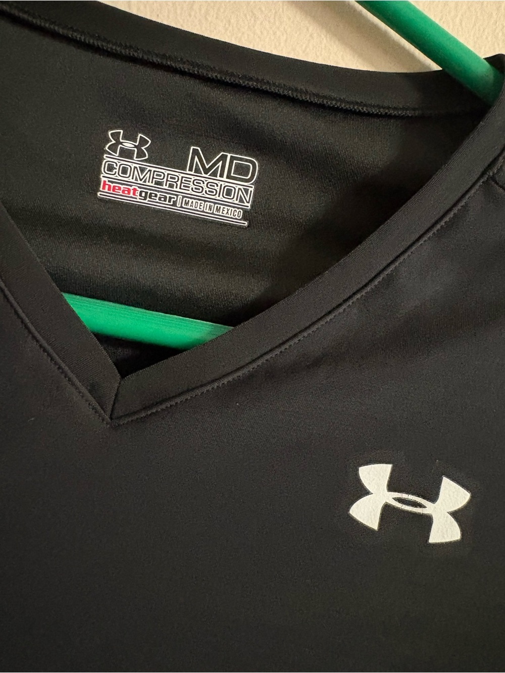 Under Armour Black Compression Muscle Tee with White Logo
